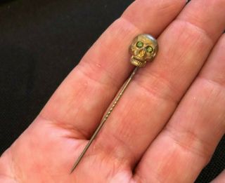 Antique Victorian Skull Stick Pin