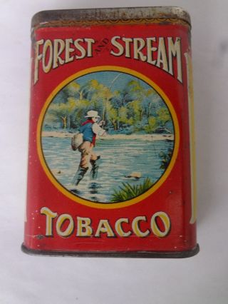 Vintage Advertising Forest & Stream Tobacco Vertical Pocket Tin 844 - W