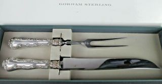 Gorham Strasbourg Sterling Silver Carving Set,  In Orig Box