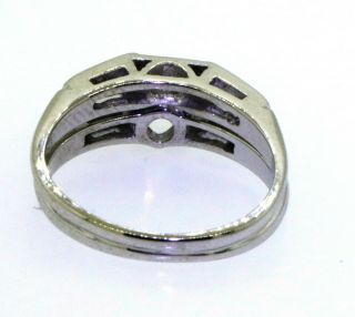Vintage 14k gold 0.  64ct diamond wedding engagement ring sz 5.  25 w/ 0.  40ct ctr 3