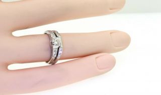 Vintage 14k gold 0.  64ct diamond wedding engagement ring sz 5.  25 w/ 0.  40ct ctr 7