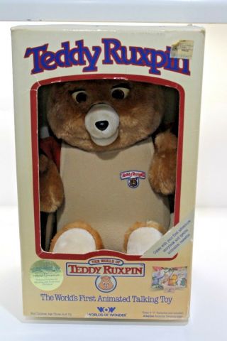 Teddy Ruxpin Bear Complete 1985 Worlds Of Wonder 5 Stories 5 Books