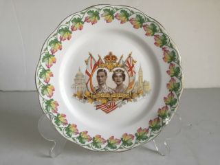 British Royal Albert China Plate King George Vi Queen Elizabeth To Canada 1939