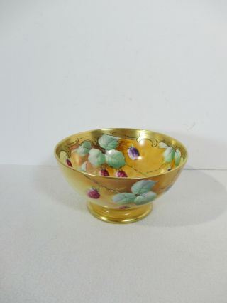 Pickard China Joseph Yeschek Hand Painted Berry Dish Bowl Pedestal Antique 1900