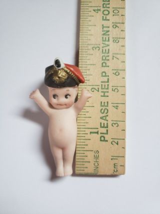 Rare Antique All Bisque Kewpie Prussian Soldier Germany 2 1/2 "