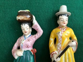 Rare 1940s Vintage Occupied Japan Korean Custom Hand Painted Two Dolls Korea 5
