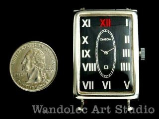 OMEGA Vintage Men ' s Wrist Watch Art Deco Silver Men Black Mens Wristwatch Swiss 11