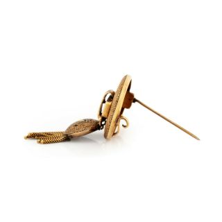 Antique Vintage Nouveau 18k Gold Taille d ' Epargne Enamel Wedding Pin Brooch 3