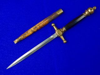 Antique Vintage France French Or Italian Italy Knife Dagger With Scabbard