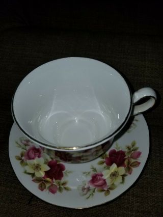 Queen anne tea cup and saucer Made In England Floral Pink Patter 5