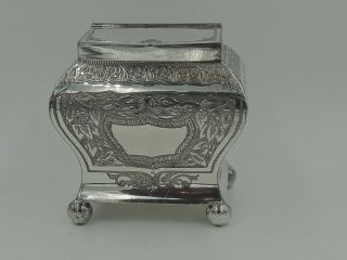 Antique 19th C.  Georgian Style Silverplate Tea Caddy Box Wm Briggs & Co.  Silver