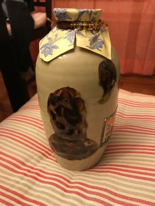 9” Antique Japanese Stoneware Pottery Sake Wine Liquor Jug Bottle. 5