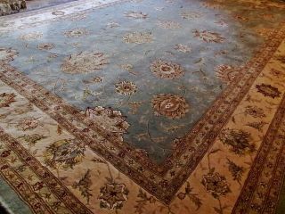 X Large Hand Tufted Silk & Wool Oriental Rug Handmade Carpet Agra Floral Keshan
