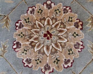 X Large Hand Tufted Silk & Wool Oriental Rug HANDMADE CARPET Agra FLORAL Keshan 9