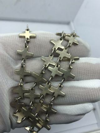 Robert Lee Morris RLM Sterling Necklace & Bracelet Cross Set 8