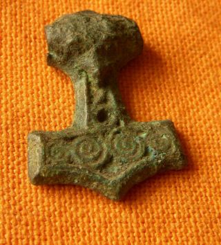A 115.  Viking Style Bronze Amulet.  Hammer Of Thor.