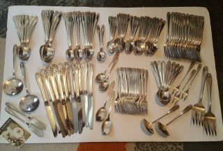 1847 Rogers Bros Daffodil Pattern Flatware Silverplate 127pc Set Can Include Box