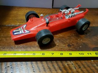 Vintage Tim - Mee Toys Indy Race Car Flying Wedge Red Processed Plastics 70s