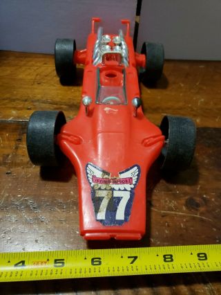 Vintage Tim - Mee Toys Indy Race Car Flying Wedge Red Processed Plastics 70s 3