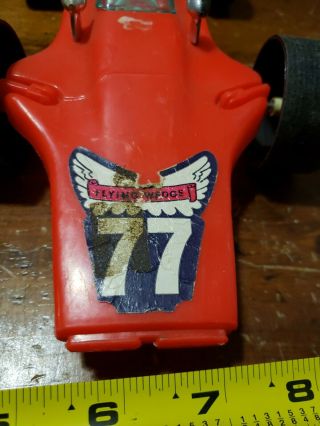 Vintage Tim - Mee Toys Indy Race Car Flying Wedge Red Processed Plastics 70s 4