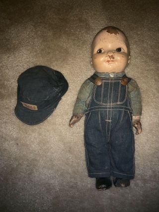 Vintage Buddy Lee Doll Composition Sanforized Shrunk Union Made 1920’s 3