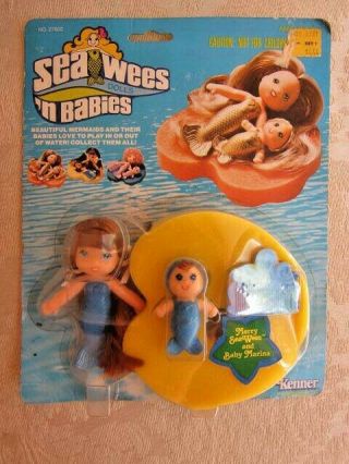 Vintage 1980 Sea Wees N Babies Blue Marina Dolls In Package Kenner
