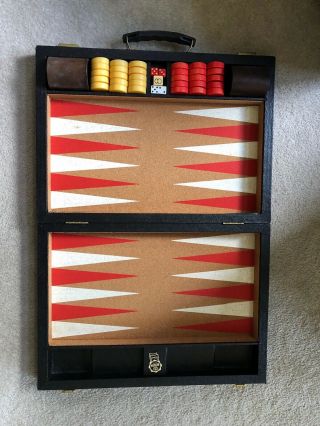 Vintage Crisloid Royal Backgammon Game Tournament Set 1.  5” Bakelite Chips