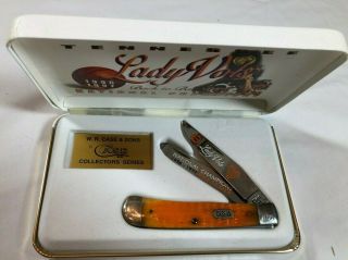Vintage Case Xx Knife Orange Handles Tenn Lady Vols National Champions 1997