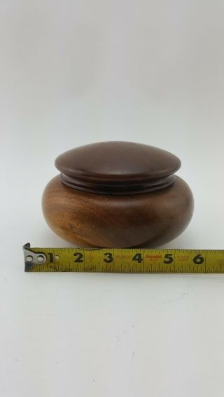Vintage Walnut Bowl With Lid Made In Sioux Falls Sd In 1931 Signed On Bottom
