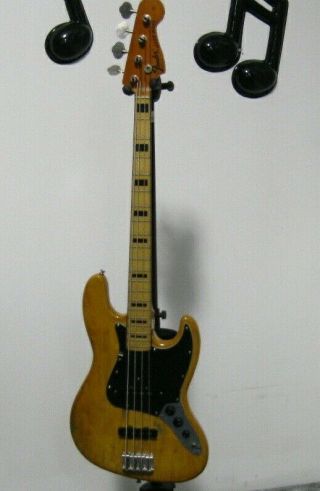 1973 1974 Fender Jazz Bass Natural W Black On The Fret Board Vintage Fender Bass