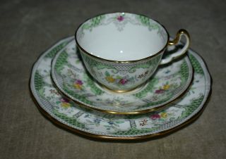 RARE SET 6 ADDERLEY GREEN LOWESTOFT TRIOS – TEACUPS & SAUCERS & PLATES DEMITASSE 5