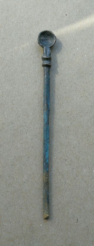 Authentic Ancient Roman Bronze Decorated Medical Cosmetic Tool - Spoon