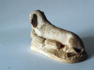 Vintage dog Doxie Dachshund with long links of German Sausage Pottery 3
