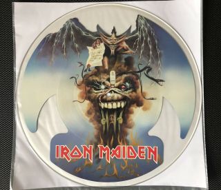 Iron Maiden - The Evil That Men Do - Rare Uncut Shaped Picture Disc,  1988 Emi U