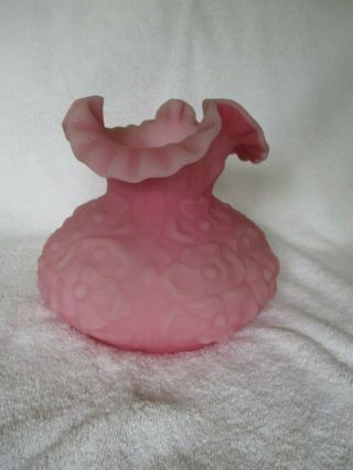 Vintage Satin Pink Raspberry Poppies Poppy Glass Lamp Shade Ex.
