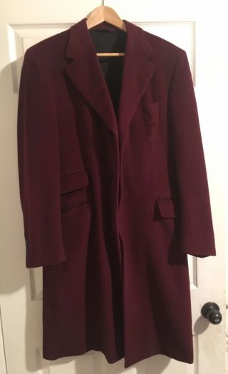 Vintage Yves Saint Laurent Ysl Men’s Maroon Trench Coat.  Rare.