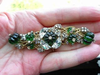 Gorgeous Vintage Miriam Haskell Signed Brooch Pin Large