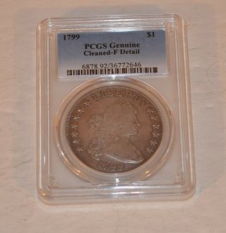 1799 Draped Bust Silver Dollar Pcgs Fine Details Rare Coin Silver