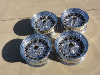 Vintage 15x7 Wire Wheels Ford Chevrolet Lowrider Cadillac Corvette T - Bird