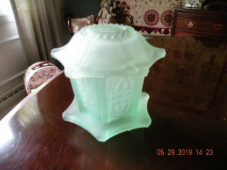 Green Depression Glass Asian Fairy Lamp