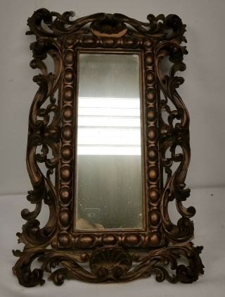 Antique Italian Carved Florentine Frame Mirror Restoration Wood
