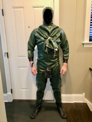 Rare Vintage Aquala Rubber Suit Drysuit Xl