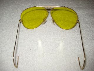 Vintage 1960 ' s B&L Ray Ban 62mm 10K Kalichrome Aviator Shooter Near Cond 3