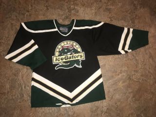 Vintage Ice Gators Hockey Jersey Xl Lafayette Louisiana 1st Year ECHL Bauer 90 ' s 2
