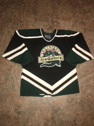 Vintage Ice Gators Hockey Jersey Xl Lafayette Louisiana 1st Year ECHL Bauer 90 ' s 3