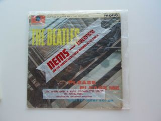 The Beatles 1963 Please Please Me Gold Parlophone In N.  E.  M.  S Bag Rare Label