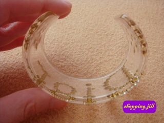 Christian Dior Vintage Clear Plastic and Rhinestone Cuff Bracelet Bangle Retired 7