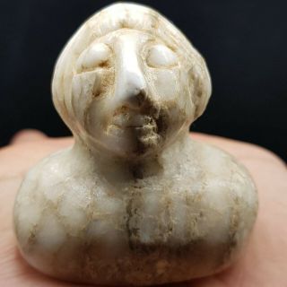 Very Old Rare Unique Backtrian Stone King Head Face Statue 36