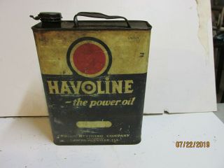 Vintage Havoline 1 Gallon Oil Can