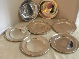 R.  W.  & S.  Sterling Silver Bread Plates Set Of 7